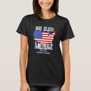 Camiseta Dios bendiga a Estados Unidos excepto Illinois Fun