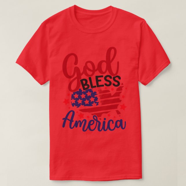 Camiseta Dios bendiga a Estados Unidos feliz día de la inde (Diseño del anverso)