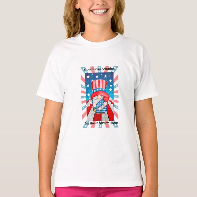 Camiseta Dios bendiga a Estados Unidos, hogar, dulce hogar (Anverso)