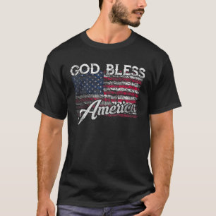Camiseta Dios bendiga a Estados Unidos la bandera estadouni