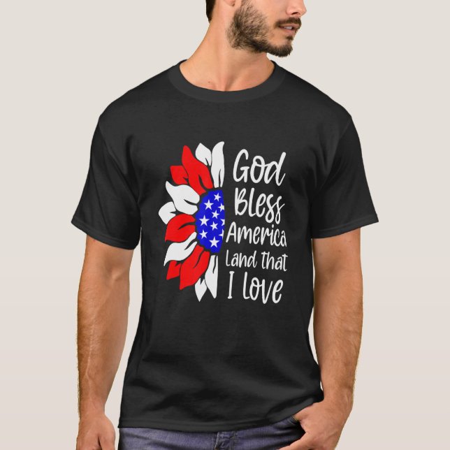 Camiseta Dios Bendiga A Estados Unidos La Tierra Que Amo El (Anverso)