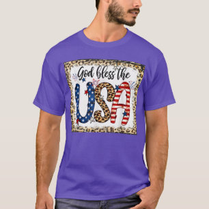 Camiseta Dios Bendiga A Estados Unidos Leopard Christian 4