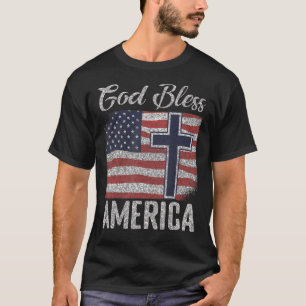 Camiseta Dios bendiga a Estados Unidos Patriótico Bandera E