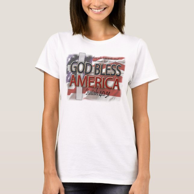Camiseta Dios bendiga a Estados Unidos Patriótico Cristiano (Anverso)