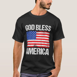 Camiseta Dios Bendiga A Estados Unidos Patriótico Feliz 4 D