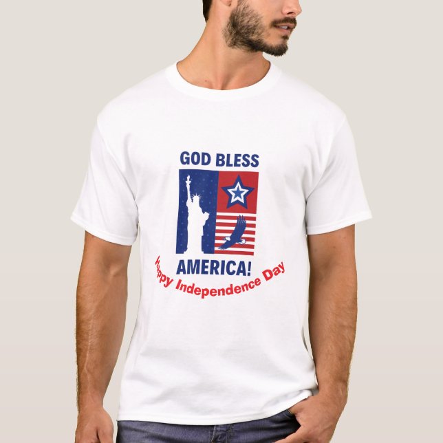 Camiseta "Dios bendiga a Estados Unidos" Personalizado de S (Anverso)