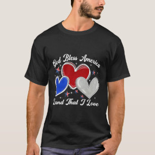 Camiseta Dios Bendiga A Estados Unidos Por El Patriótico 4