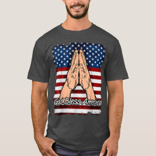 Camiseta Dios bendiga a Estados Unidos rezando el Evangelio