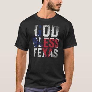 Camiseta Dios bendiga a la bandera de Texas Patriótico Orgu