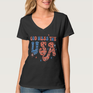 Camiseta Dios Bendiga A La Bandera Estadounidense Patriótic
