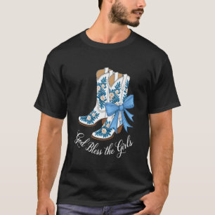 Camiseta Dios Bendiga A Las Chicas Botas Blancas De Vaquera