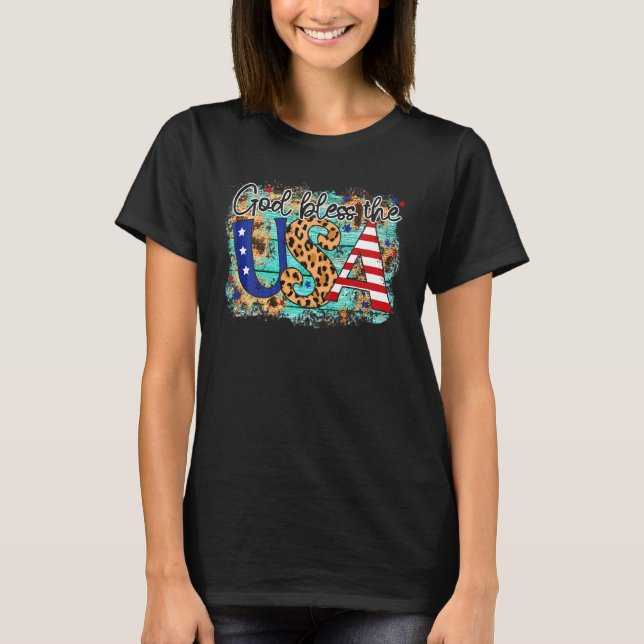 Camiseta Dios Bendiga A Las Estrellas De Ee.Uu. (Anverso)