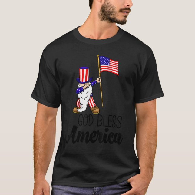 Camiseta Dios bendiga a las mujeres norteamericanas bandera (Anverso)