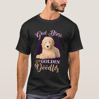 Camiseta Dios bendiga a los Doodles Dorados Goldendoodle Lo