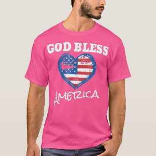 Camiseta Dios bendiga a los Estados Unidos con bandera en f