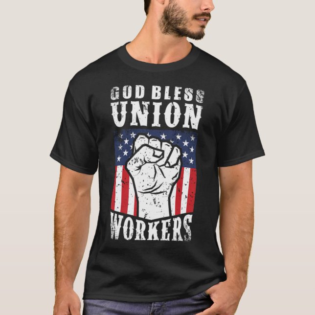 Camiseta Dios bendiga a los trabajadores sindicales a favor (Anverso)