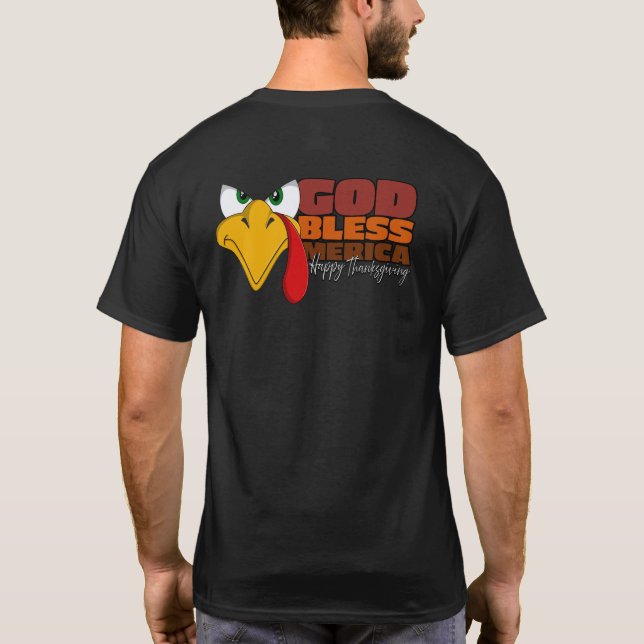 Camiseta Dios bendiga a Mérica Feliz Día de Acción de Graci (Reverso)