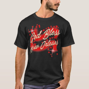 Camiseta Dios bendiga a Nueva Orleans Versión Roja TShirt