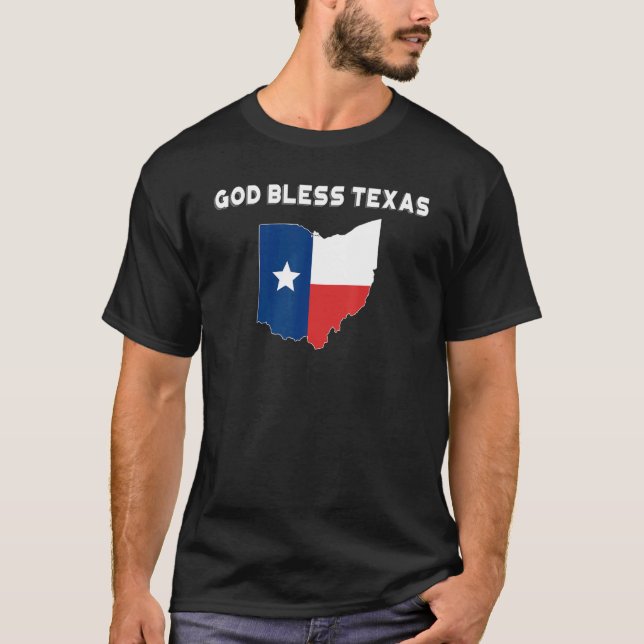 Camiseta Dios bendiga a Texas Ohio Texas Maps (Anverso)