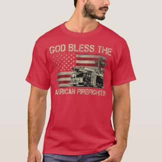Camiseta Dios bendiga al bombero estadounidense