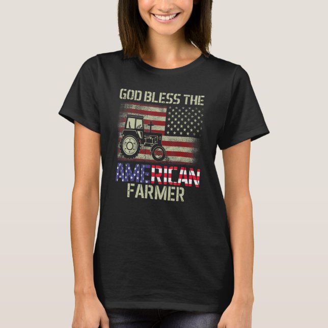 Camiseta Dios bendiga al granjero americano (Anverso)