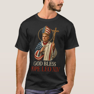 Camiseta Dios bendiga al nuevo Papa León Xiv Iglesia Católi
