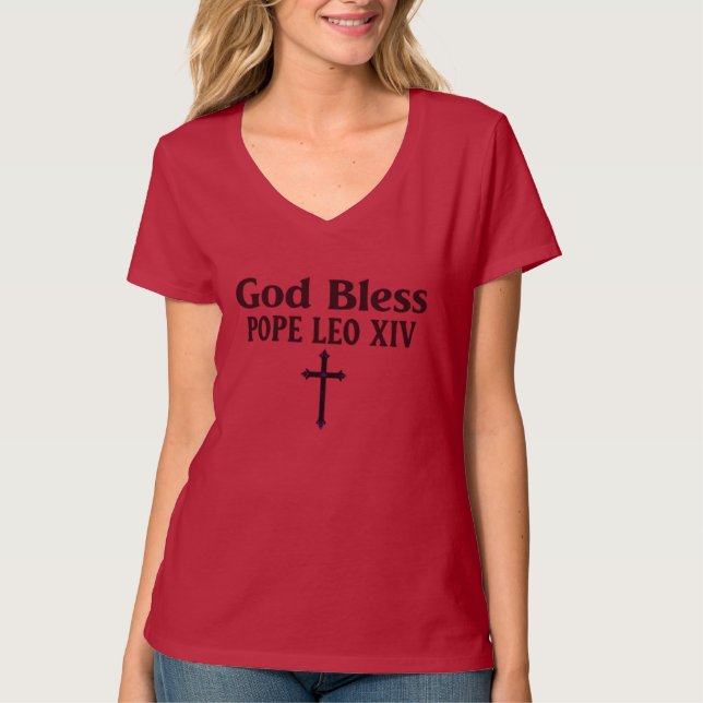 Camiseta Dios bendiga al Papa León XIV (Anverso)