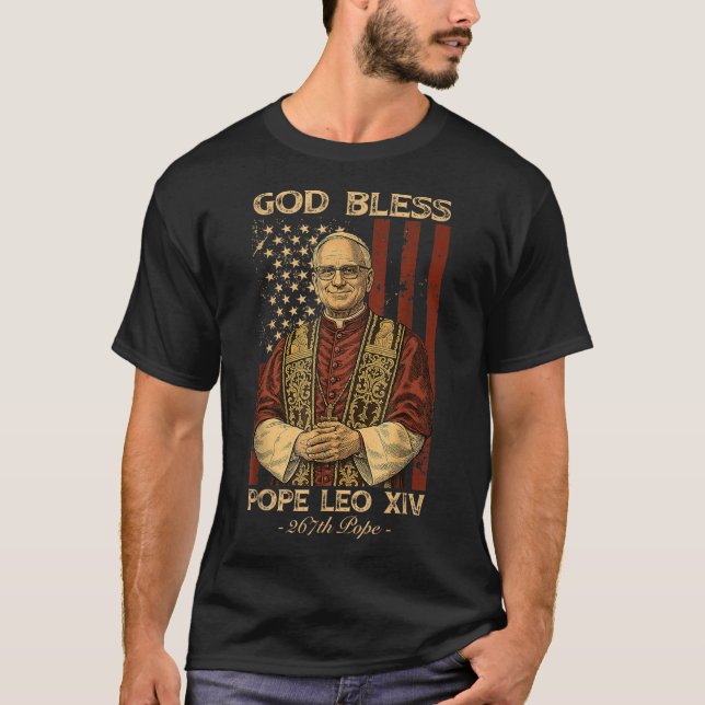 Camiseta Dios bendiga al Papa León Xiv Robert Francis Prevo (Anverso)