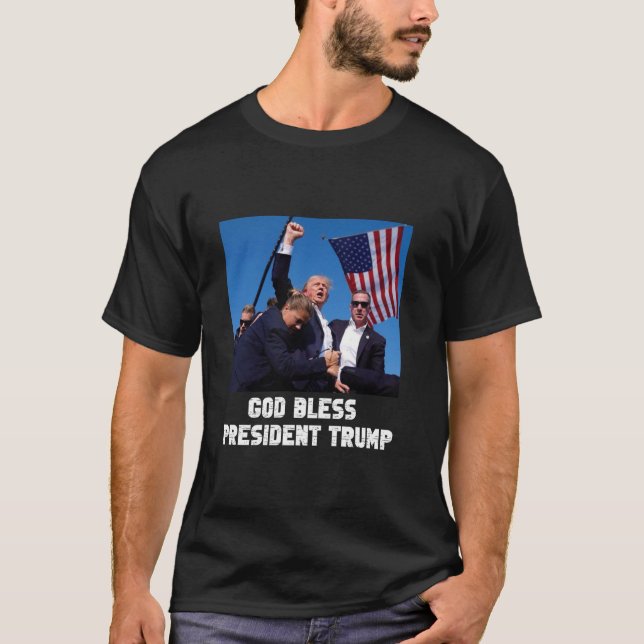 Camiseta Dios bendiga al presidente Trump Donald Trump 2024 (Anverso)