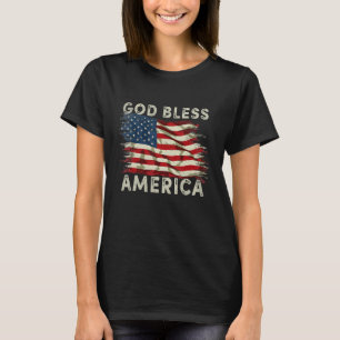 Camiseta Dios Bendiga América Bandera De EE. UU. 4 De Julio