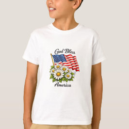Camiseta Dios Bendiga América Bandera de EE. UU. y Margarit