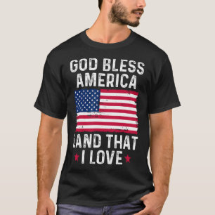 Camiseta Dios bendiga América tierra que amo vintage patrio