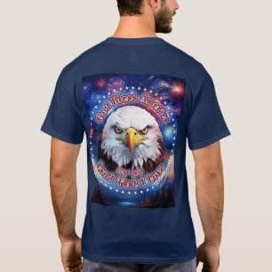 Camiseta Dios Bendiga América Tierra Que Marrón Águila Fueg