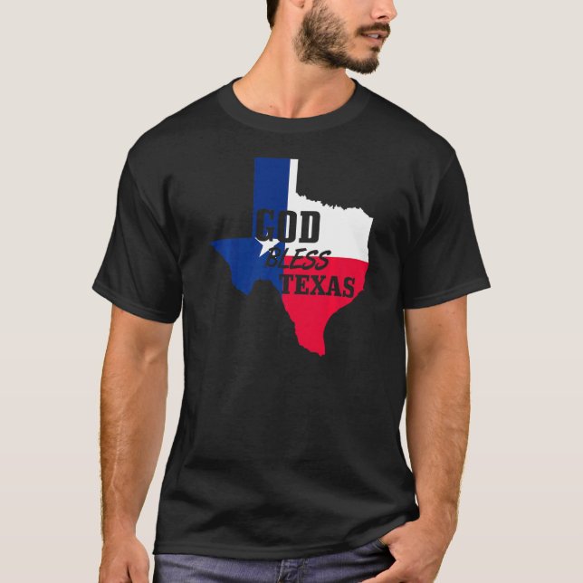 Camiseta Dios bendiga el Día de la Independencia de Texas (Anverso)