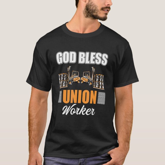 Camiseta Dios bendiga el Día del Trabajador Sindical (Anverso)