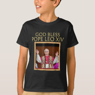 Camiseta Dios bendiga el retrato del Papa León Xiv