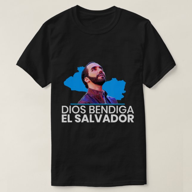 Camiseta Dios Bendiga El Salvador, Nayib Bukele Presidente (Diseño del anverso)