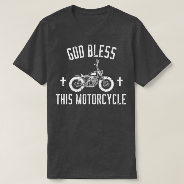Camiseta Dios bendiga esta motocicleta (Diseño del anverso)
