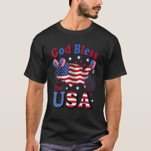 Camiseta Dios Bendiga La Bandera Estadounidense Patriótica