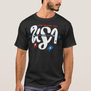 Camiseta Dios bendiga la independencia de EEUU para hombres