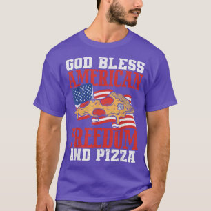 Camiseta Dios Bendiga La Libertad Estadounidense Y La Pizza