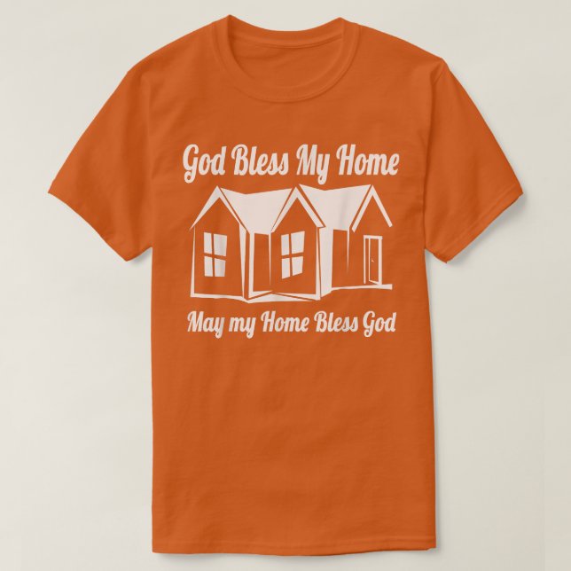 Camiseta Dios bendiga mi hogar, espiritual, religioso, igle (Diseño del anverso)