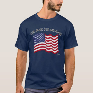 Camiseta DIOS BENDIGA NUESTRA FUERZA AÉREA con bandera de E