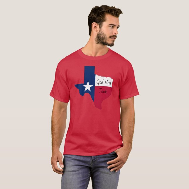 Camiseta Dios bendiga Texas (Anverso completo)