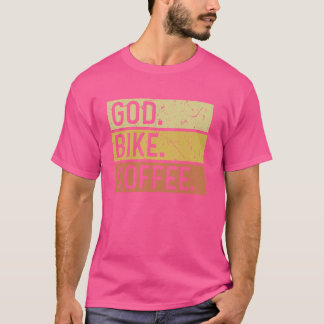 Camiseta Dios. Bicicleta. Café.