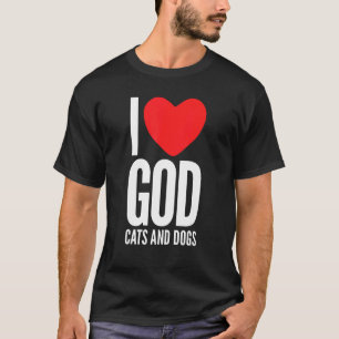 Camiseta Dios Citas Religiosas Dueño Perros Tema Amo Gatos