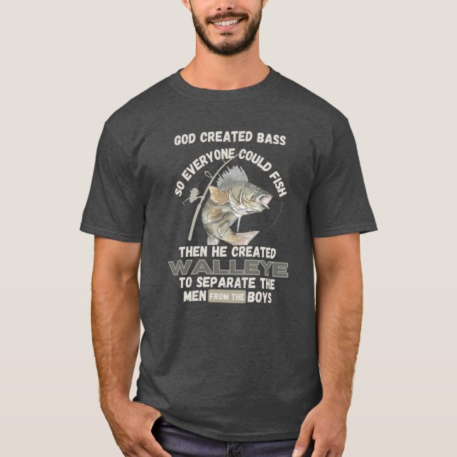 Camiseta Dios creó Bass & Walleye T-Shirt (Anverso)