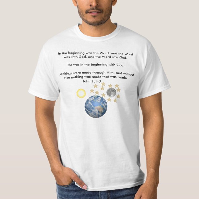 Camiseta Dios creó todo, en el principio era th… (Anverso)