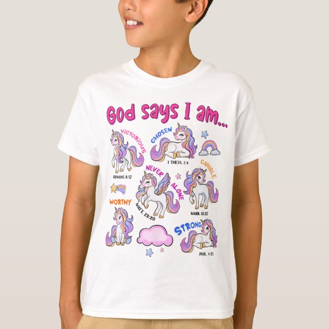 Camiseta Dios cristiano dice que soy una biblia unicornio v (Anverso)