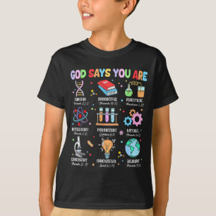 Camiseta Dios cristiano dice que soy versículo de la Biblia